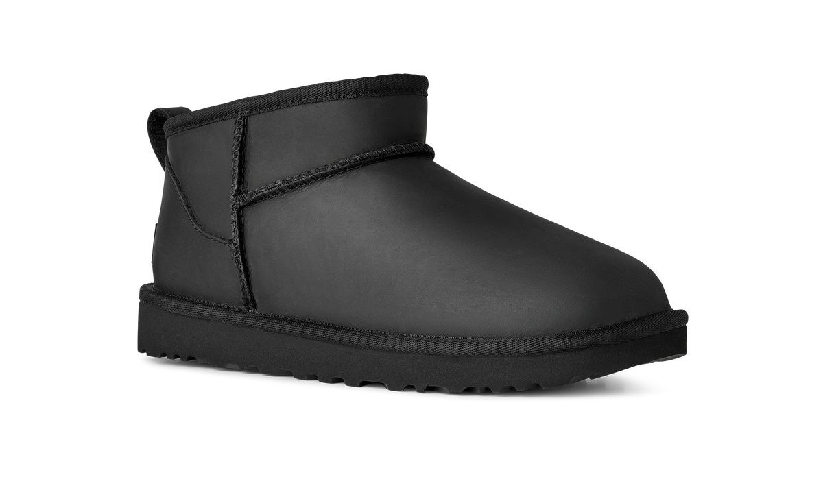 UGG Classic Ultra Mini Black Leather Women's