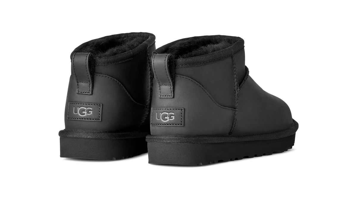 UGG Classic Ultra Mini Black Leather Women's