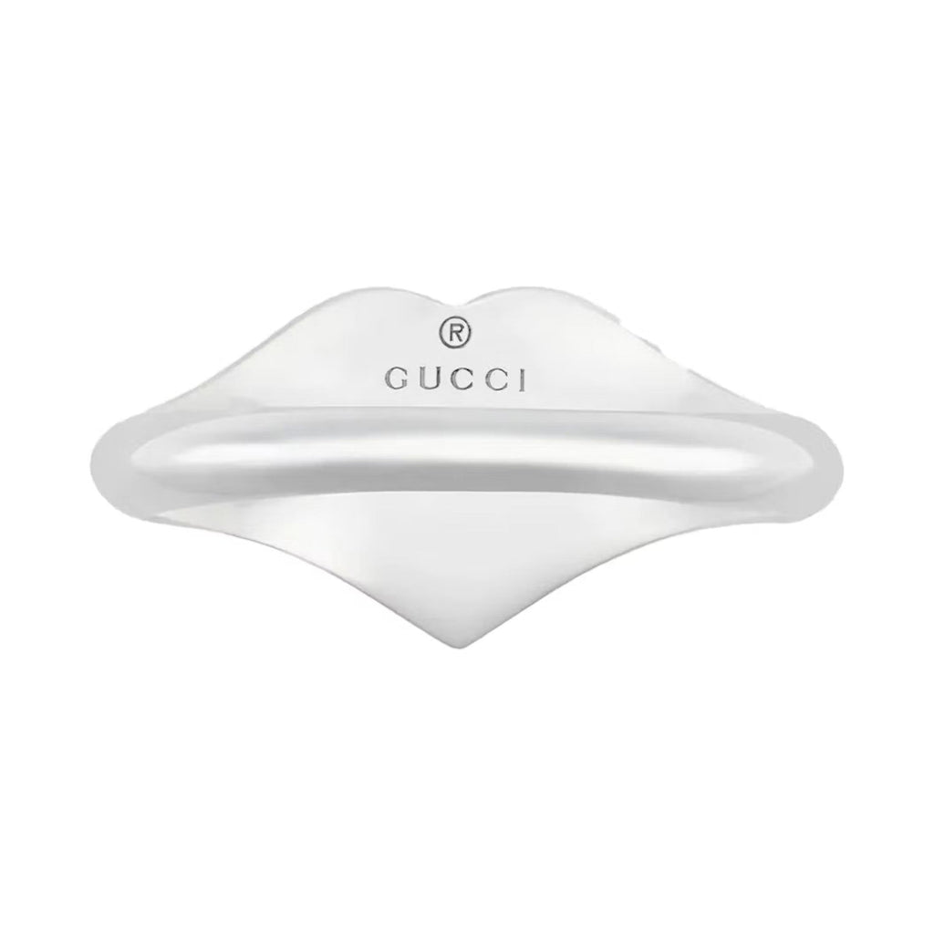 Double Gucci Interlocking Gucci Red Enamel Heart Ring