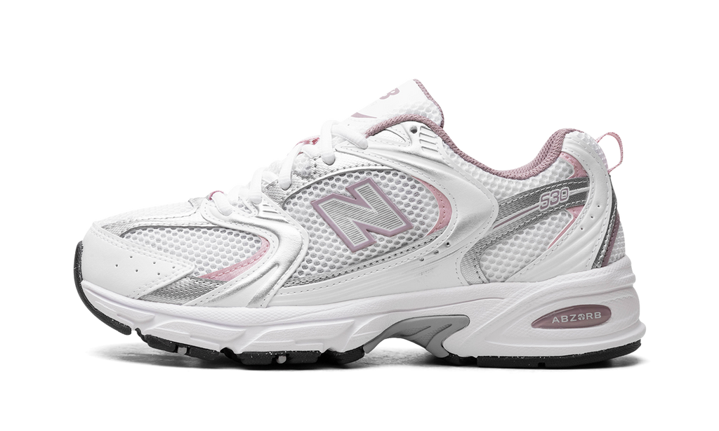 New Balance 530 "White/Silver Metallic/Ice Wine/Mid Century Pin" Sneakers